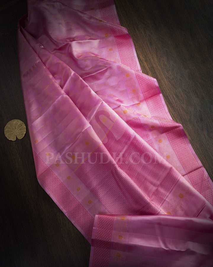 Baby Pink Kanjivaram Silk Saree-D669(G)