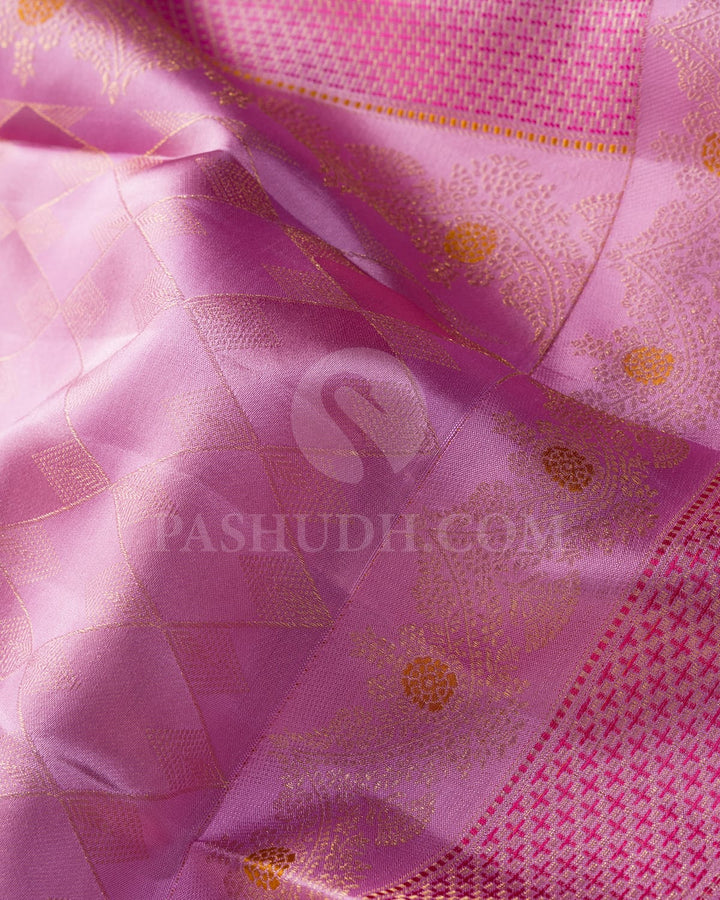Baby Pink Kanjivaram Silk Saree-D669(G)