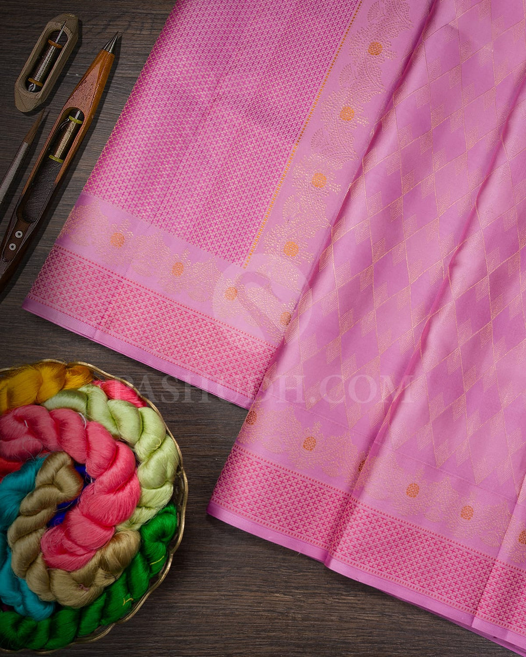 Baby Pink Kanjivaram Silk Saree-D669(G)