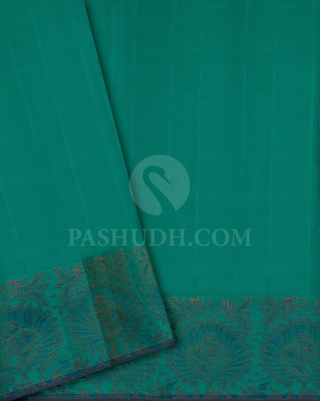 Dual Shaded Pear Green With Peacock Green Kanjivaram Silk Saree-D705(A)