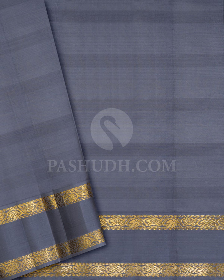 Multicolor With Slate Grey Kanjivaram Silk Saree-DJ382(I)