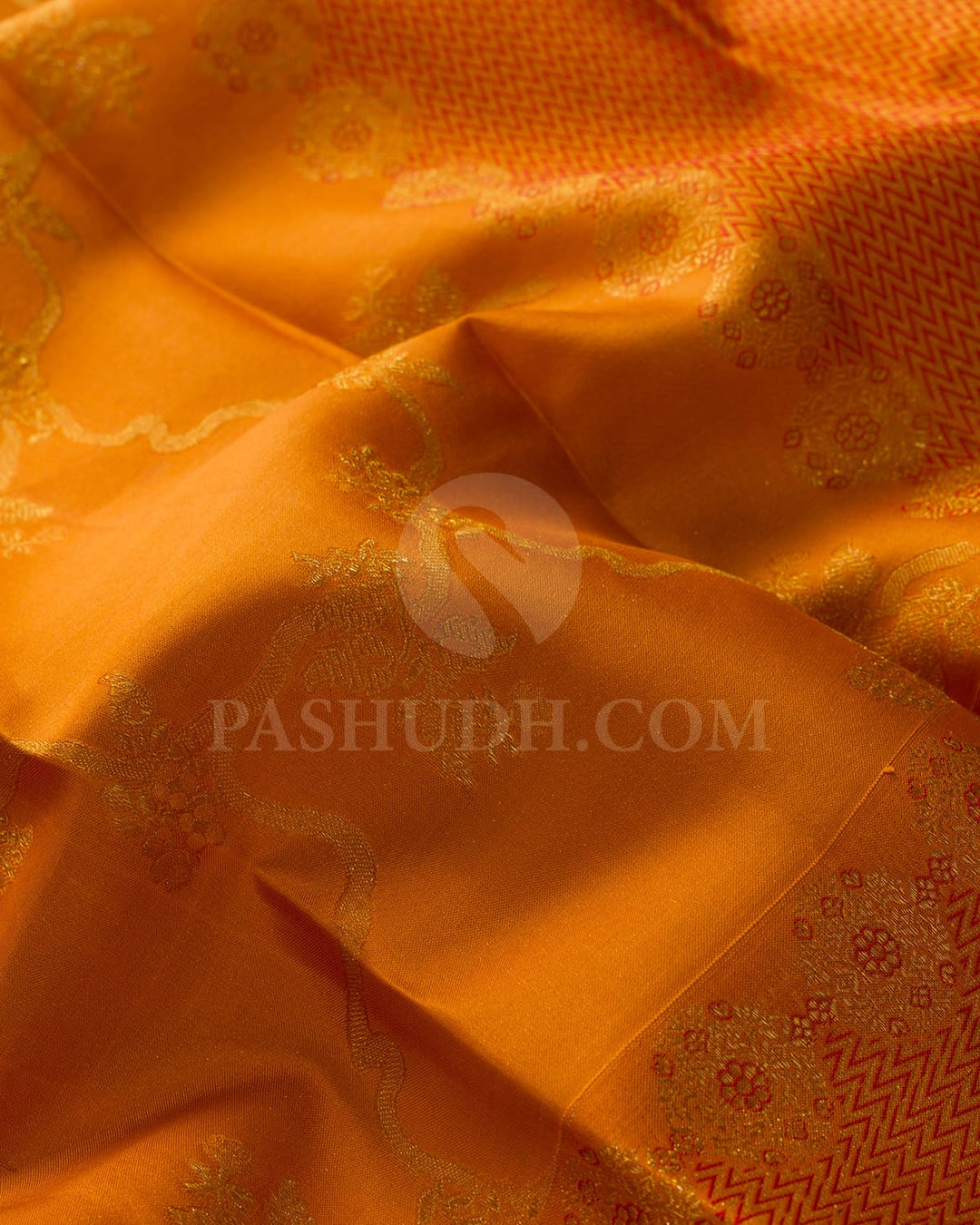 Tangerine Orange Kanjivaram Silk Saree-D680(D)