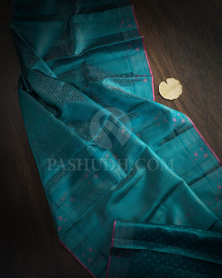 Teal Kanjivaram Silk Saree-DJ450(C)