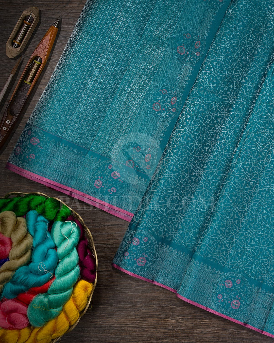 Teal Kanjivaram Silk Saree-DJ450(C)