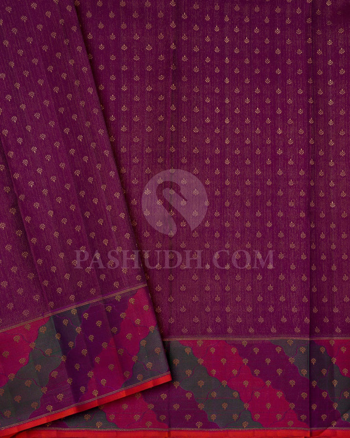 Wine Kanjivaram Silk Saree-D698(A)
