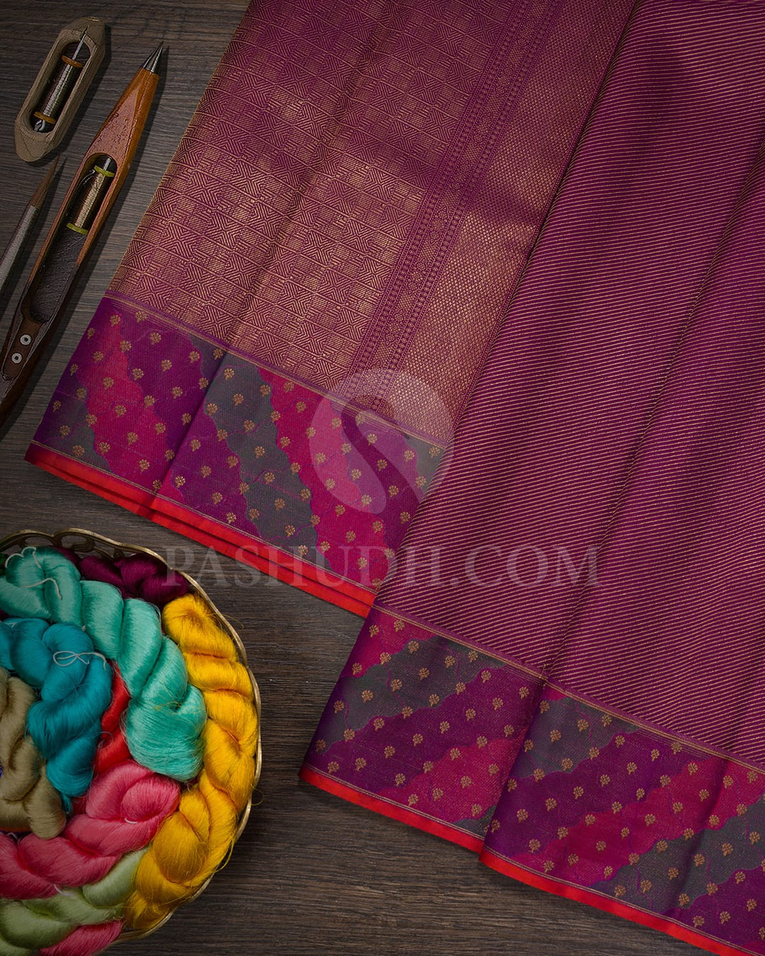 Wine Kanjivaram Silk Saree-D698(A)