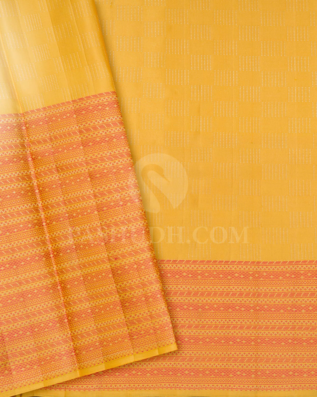Bright Yellow Kanjivaram Silk Saree-D631(J)