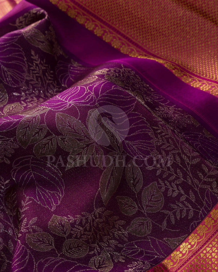 Plum Kanjivaram Silk Saree-D548(F)