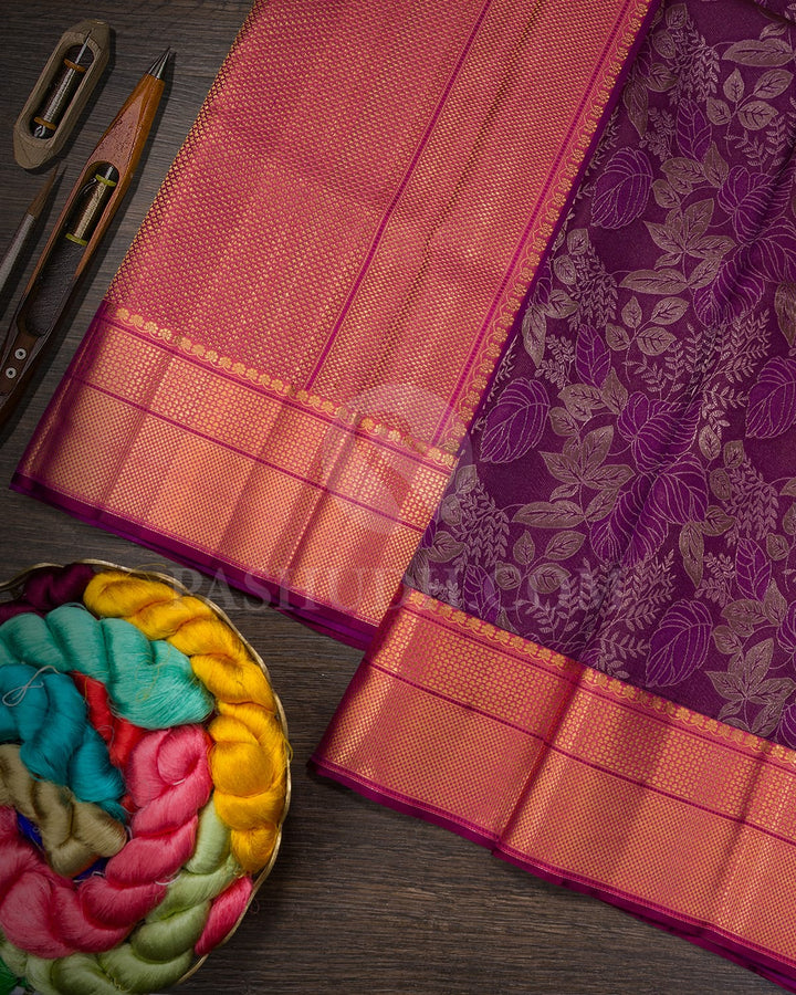 Plum Kanjivaram Silk Saree-D548(F)