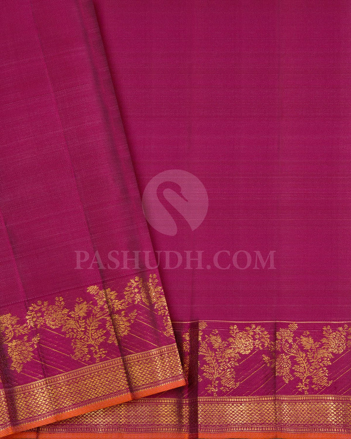 Multicolor With Light Plum Kanjivaram Silk Saree-DJ449(D)