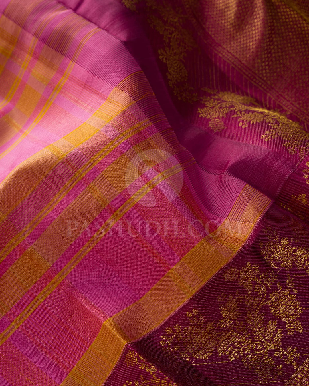 Multicolor With Light Plum Kanjivaram Silk Saree-DJ449(D)