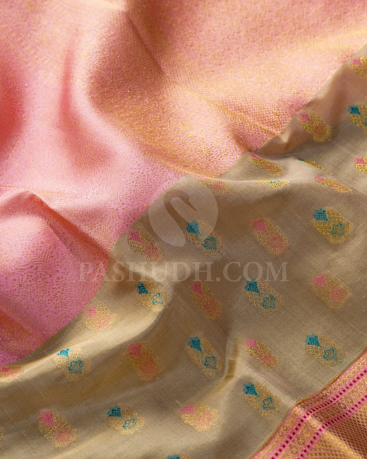 Candy Pink Kanjivaram Silk Saree-D699(A)