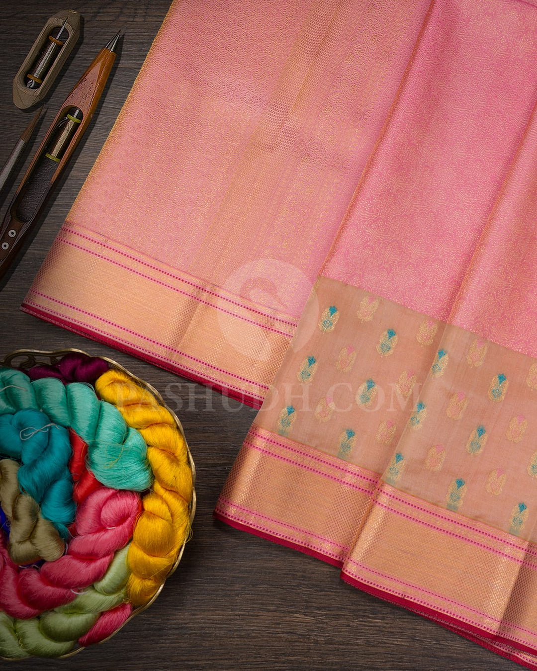 Candy Pink Kanjivaram Silk Saree-D699(A)