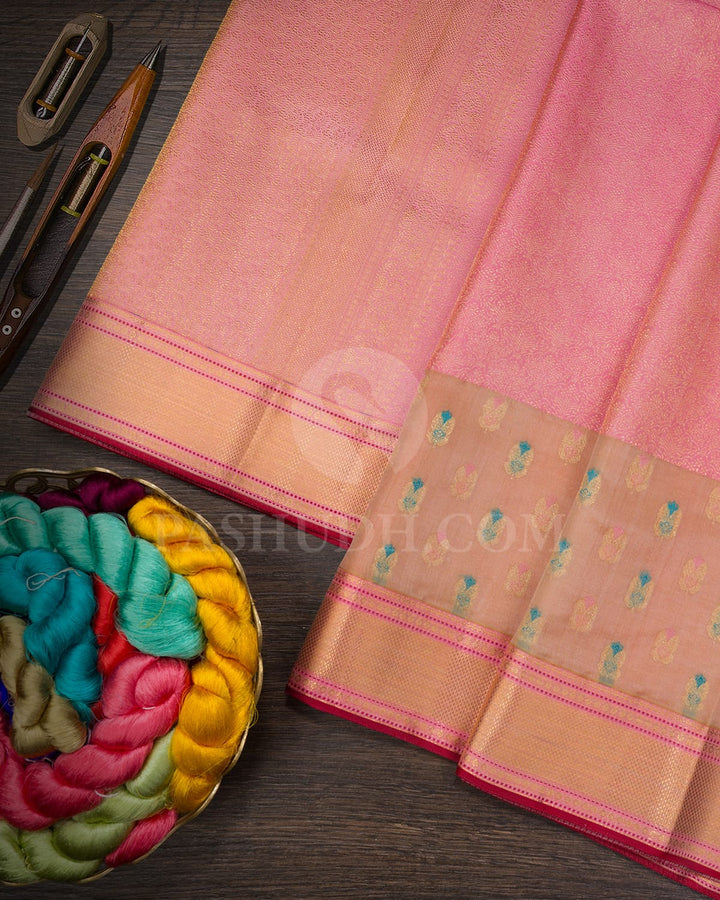 Candy Pink Kanjivaram Silk Saree-D699(A)