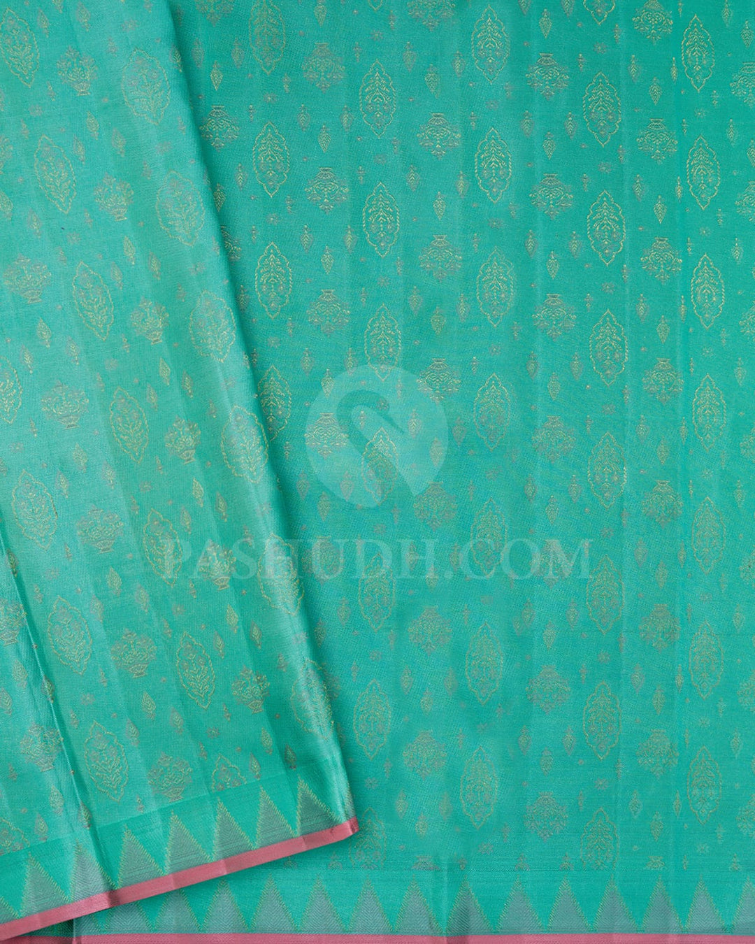 Slate Grey With Sapphire Green Kanjivaram Silk Saree-D685(C)