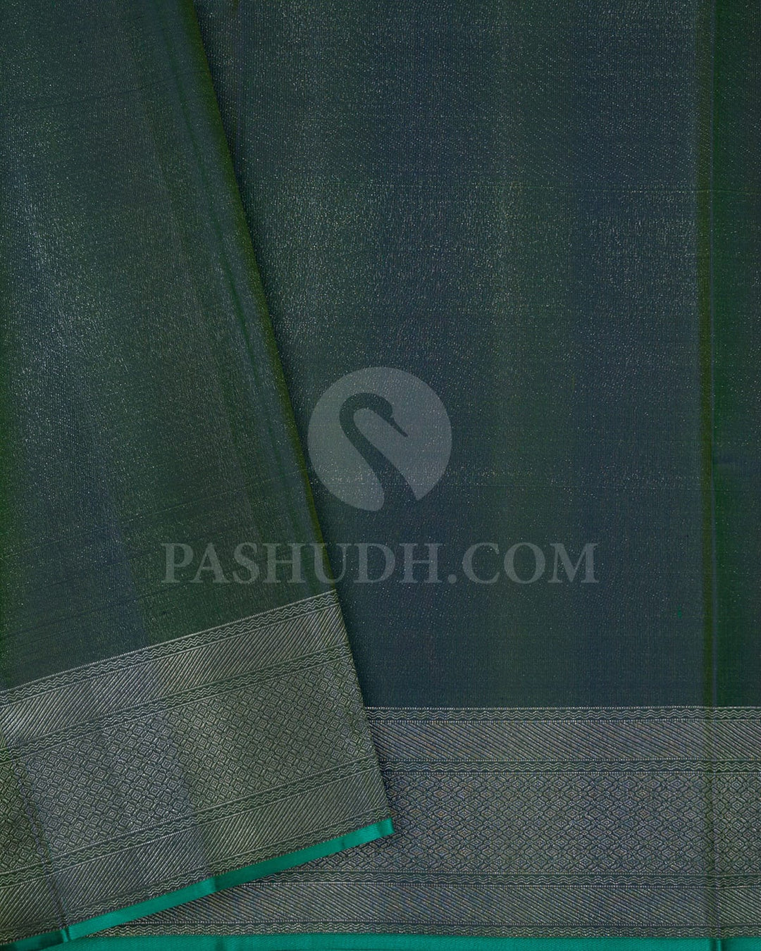 Shades Of Green With Navy Blue Kanjivaram Silk Saree-DJ405(E)