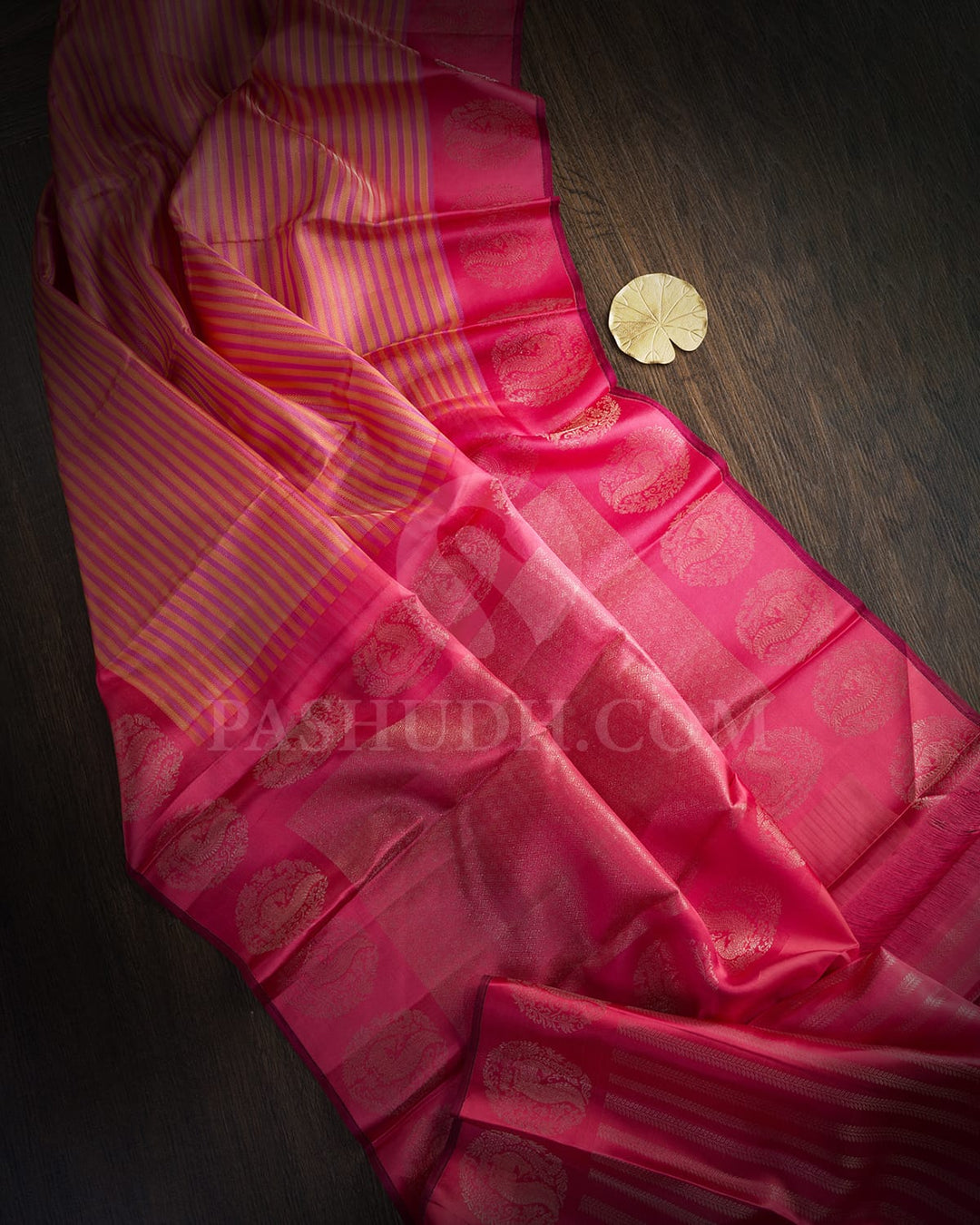 Multicolor With Punch Pink Kanjivaram Silk Saree-DJ439(D)