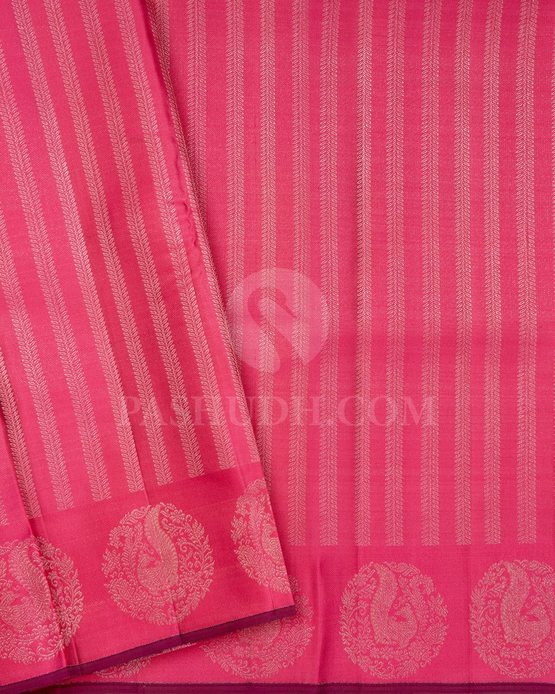 Multicolor With Punch Pink Kanjivaram Silk Saree-DJ439(D)