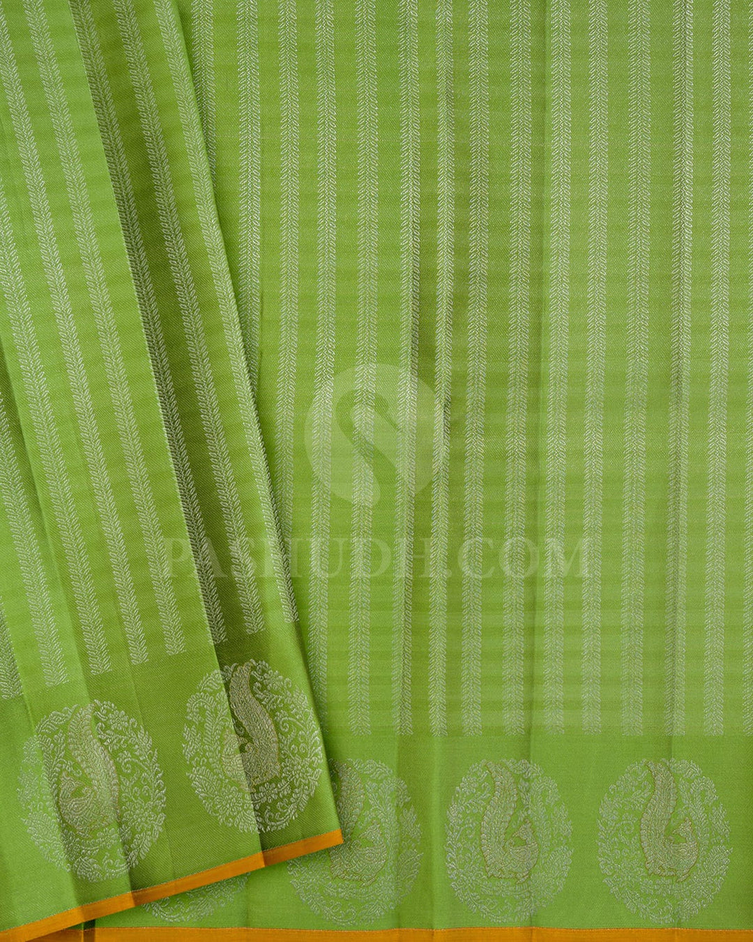 Multicolor With Parrot Green Kanjivaram Silk Saree-DJ439(E)