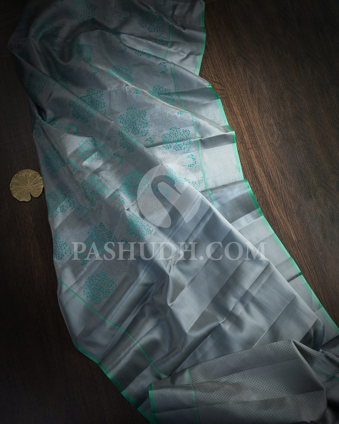 Ice Grey Kanjivaram Silk Saree-DJ452(C)