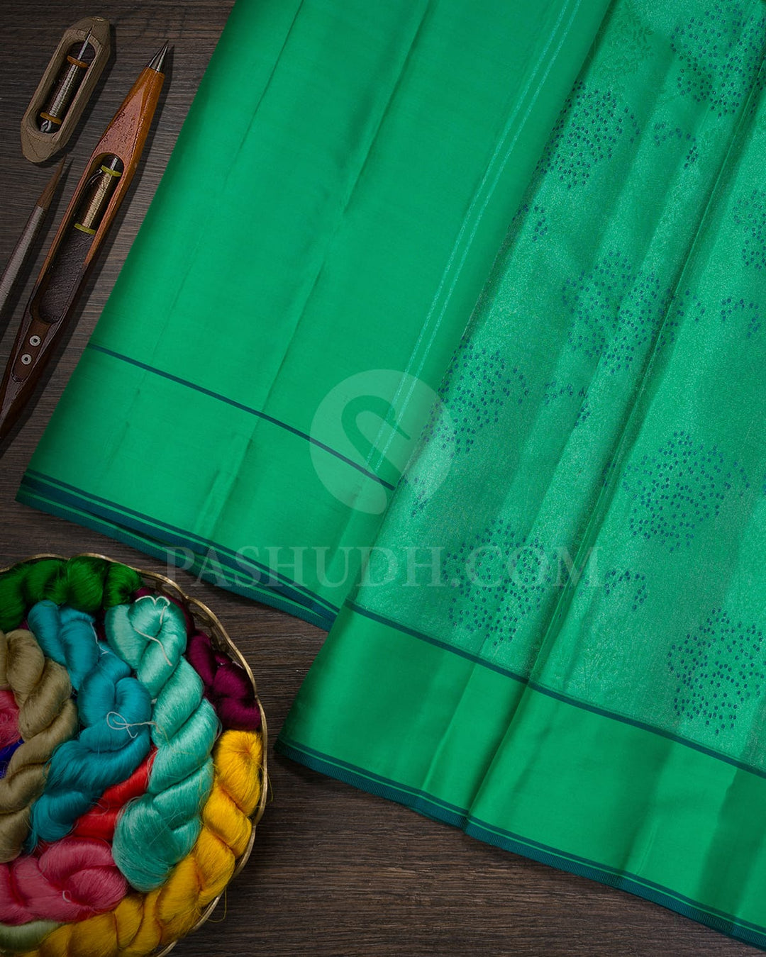 Spring Green Kanjivaram Silk Saree-DJ452(E)