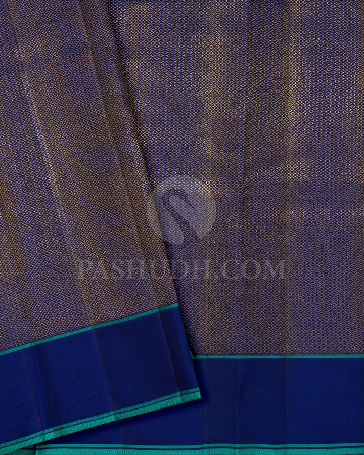 Dark Blue Kanjivaram Silk Saree-DJ452(D)
