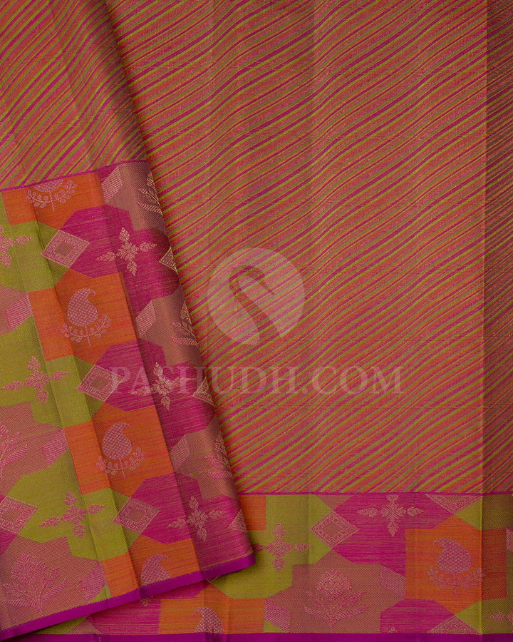 Onion Pink With Multicolored Kanjivaram Silk Saree-DJ424(I)