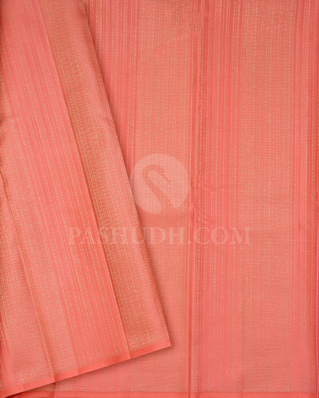 Taffy Pink With Peachy Pink Borderless Kanjivaram Silk Saree-DJ435(E)