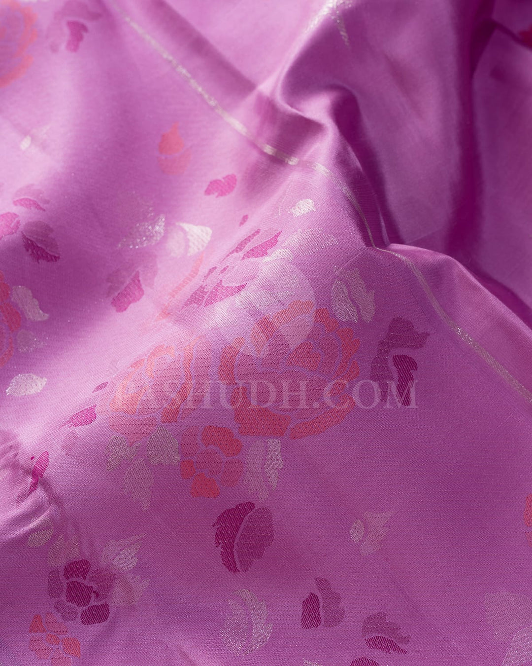 Taffy Pink With Peachy Pink Borderless Kanjivaram Silk Saree-DJ435(E)