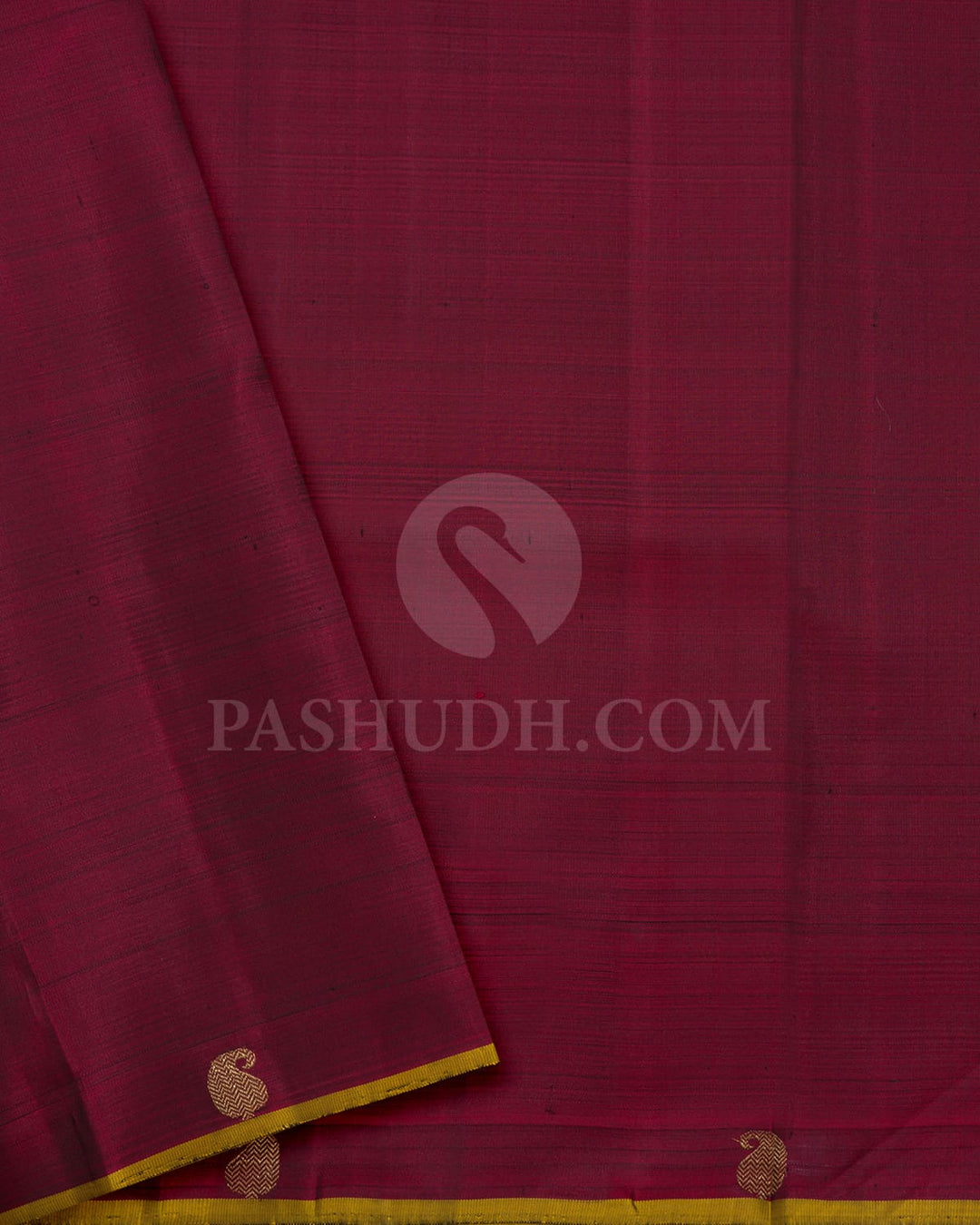 Dual Shaded Peacock Blue With Maroon Pure Zari Kanjivaram Silk Saree-SP455