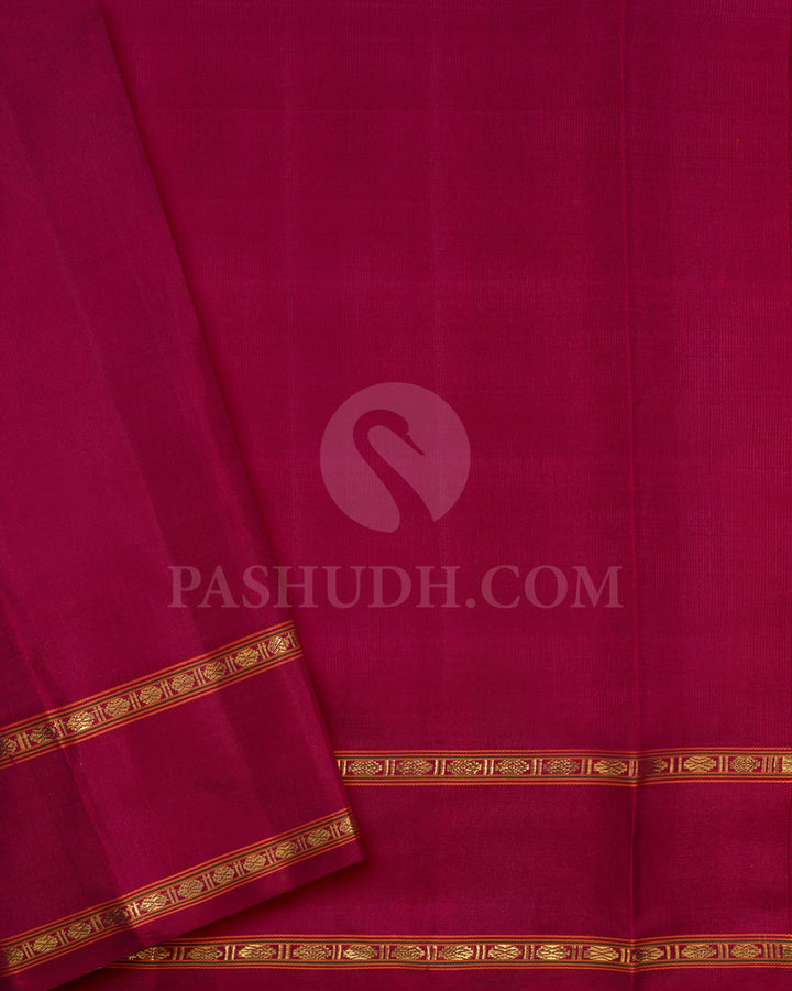 Orange With Bold Red Pure Zari Kanjivaram Silk Saree-SP451