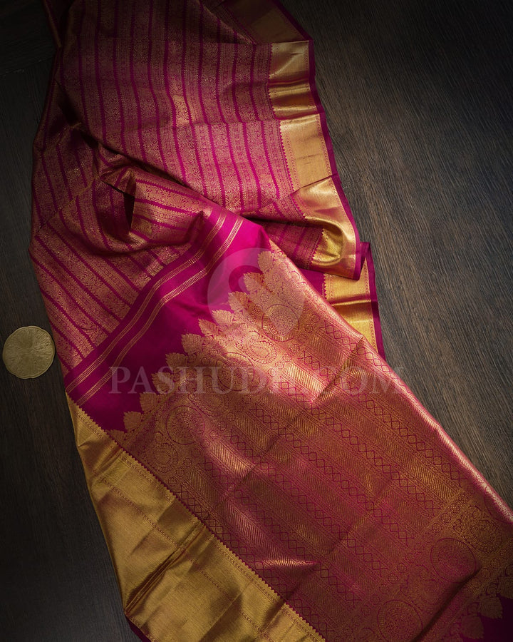 Dual Shaded Arakku Bridal Kanjivaram Silk Saree-SP427