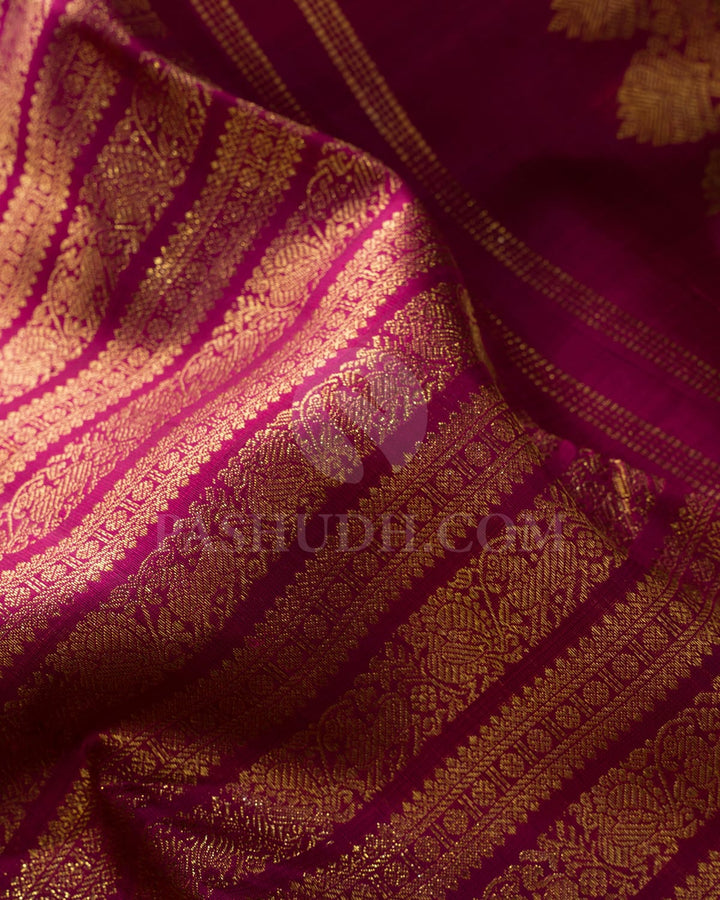 Dual Shaded Arakku Bridal Kanjivaram Silk Saree-SP427