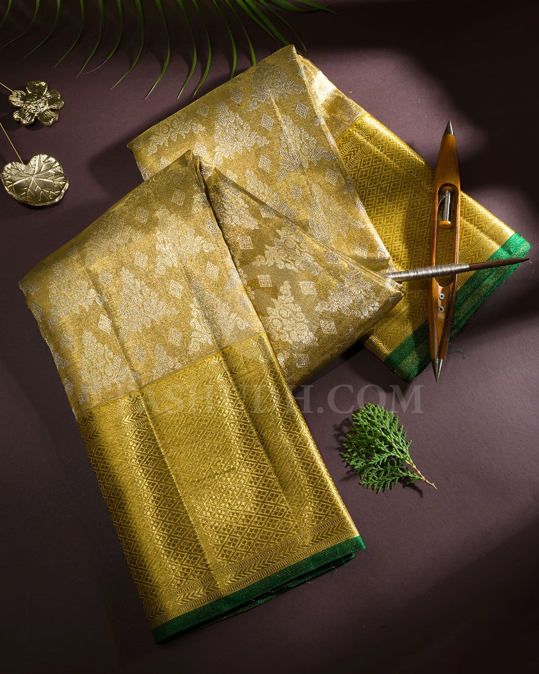 Gold With Silver Tissue Kanjivaram Silk Saree-SP445