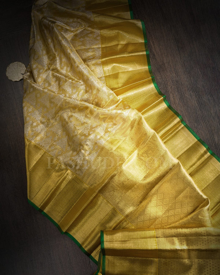 Gold With Silver Tissue Kanjivaram Silk Saree-SP445