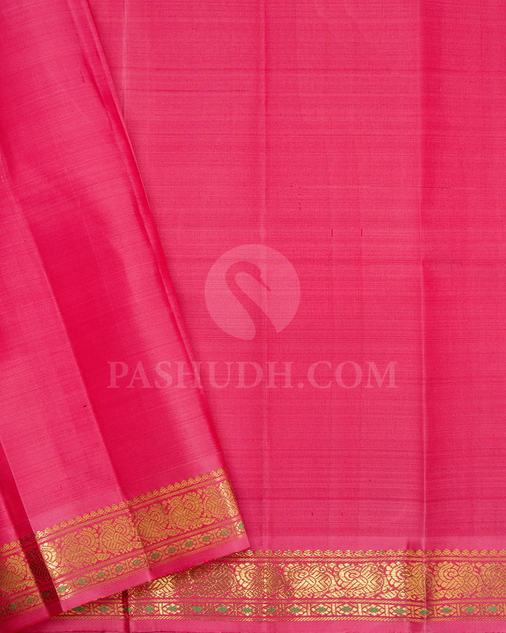 Dual Shaded Purple With Punch Pink Pure Zari Kanjivaram Silk Saree-SP440