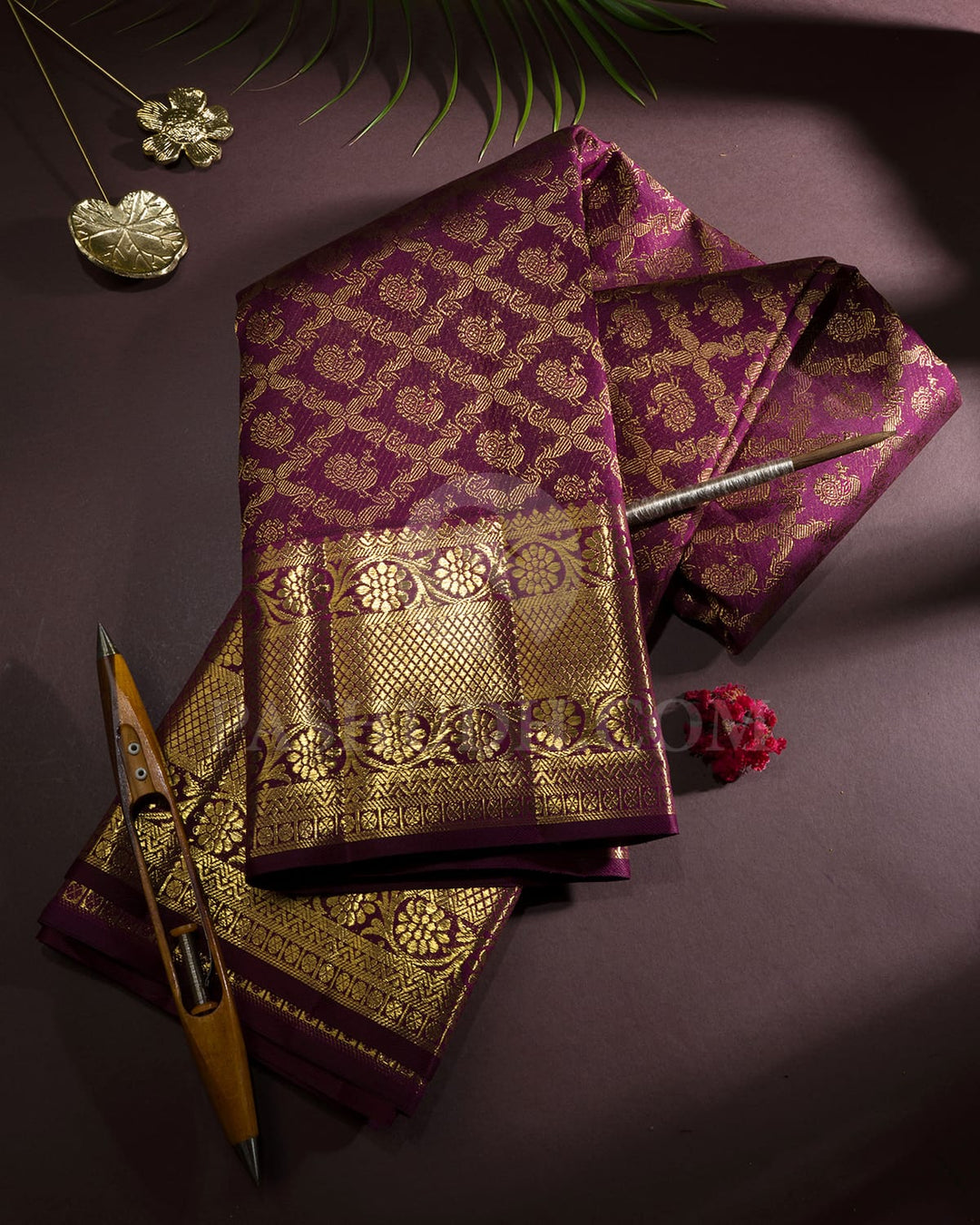 Maroon Traditional Kanjivaram Silk Saree-SP428