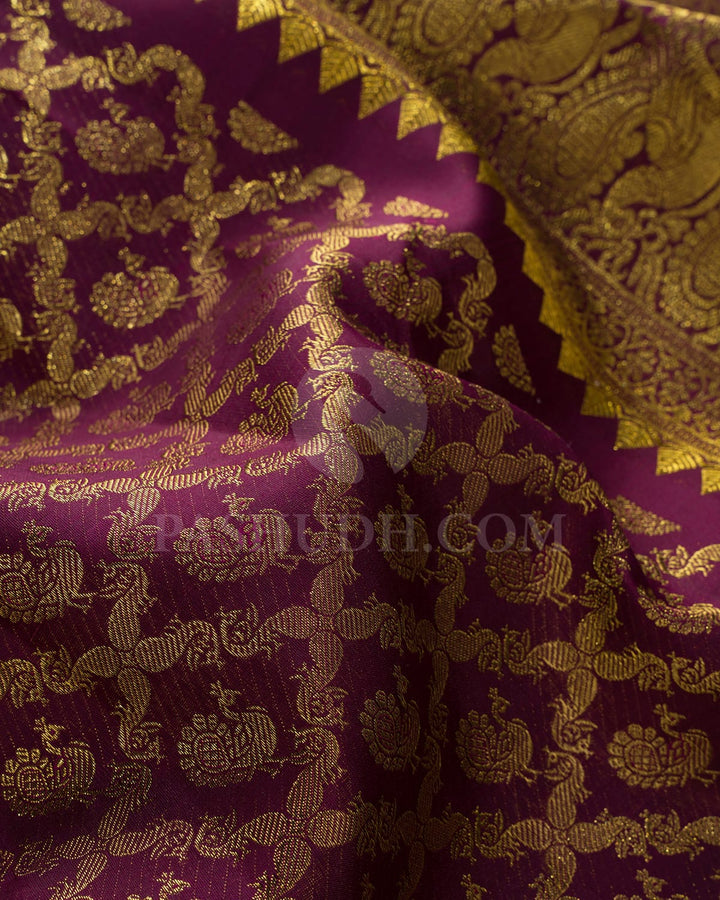 Maroon Traditional Kanjivaram Silk Saree-SP428