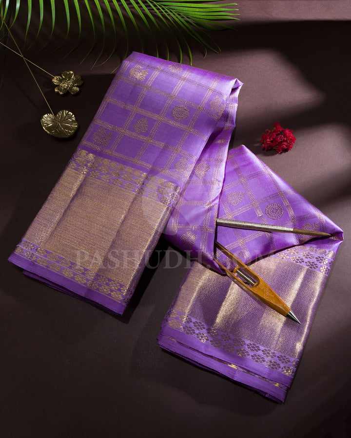Lavender Traditional Kanjivaram Silk Saree-SP447