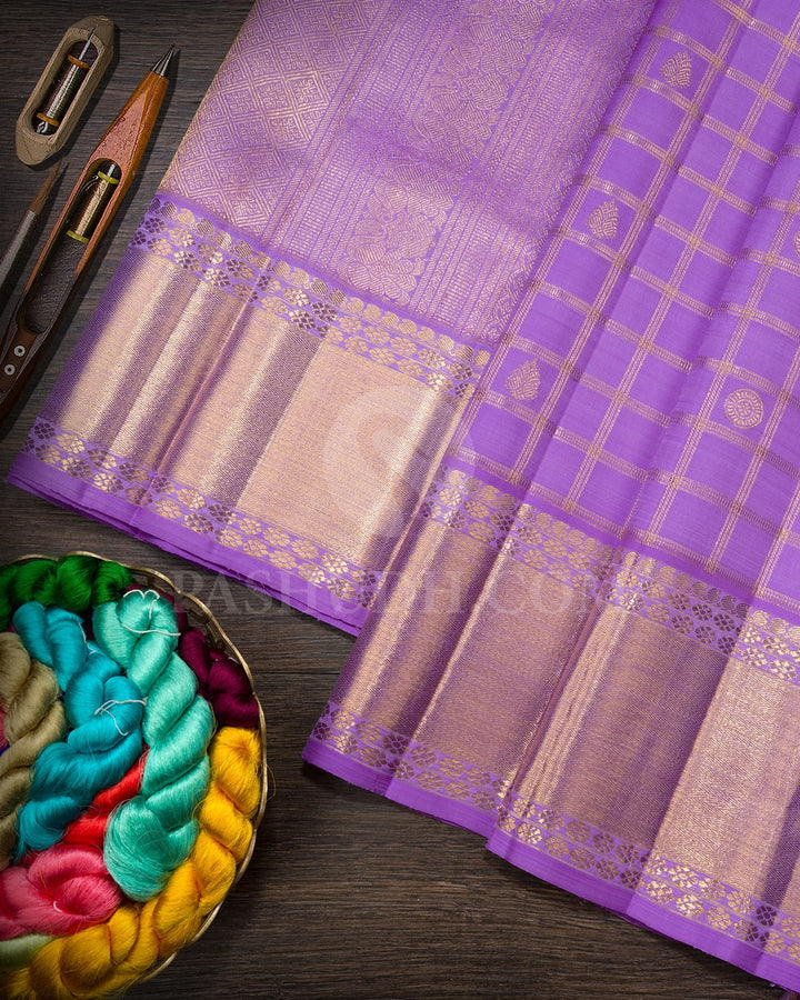 Lavender Traditional Kanjivaram Silk Saree-SP447