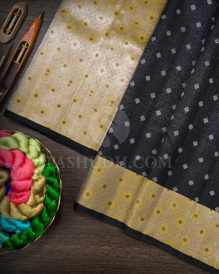 Black Kanjivaram Silk Saree-SVJ96