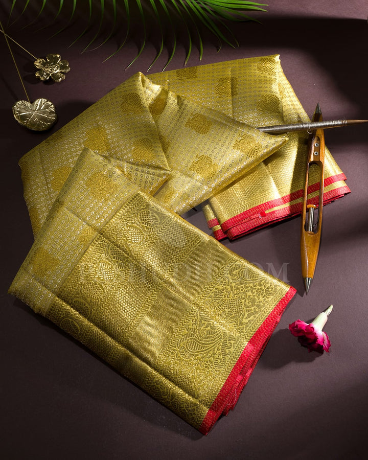 Yellow Bridal Kanjivaram Silk Saree-SP432