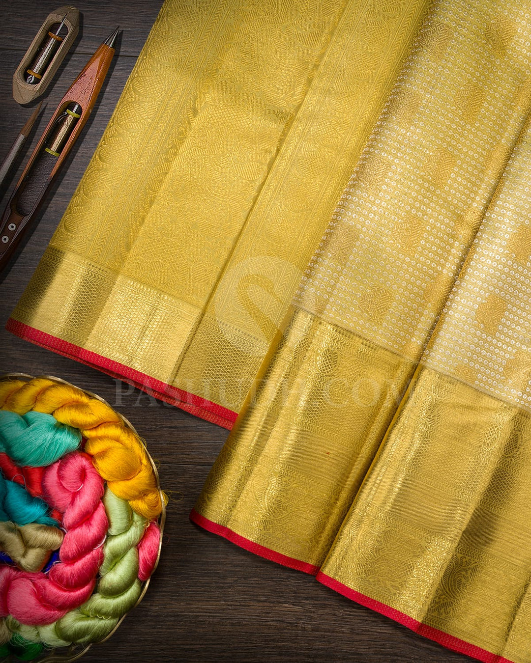 Yellow Bridal Kanjivaram Silk Saree-SP432