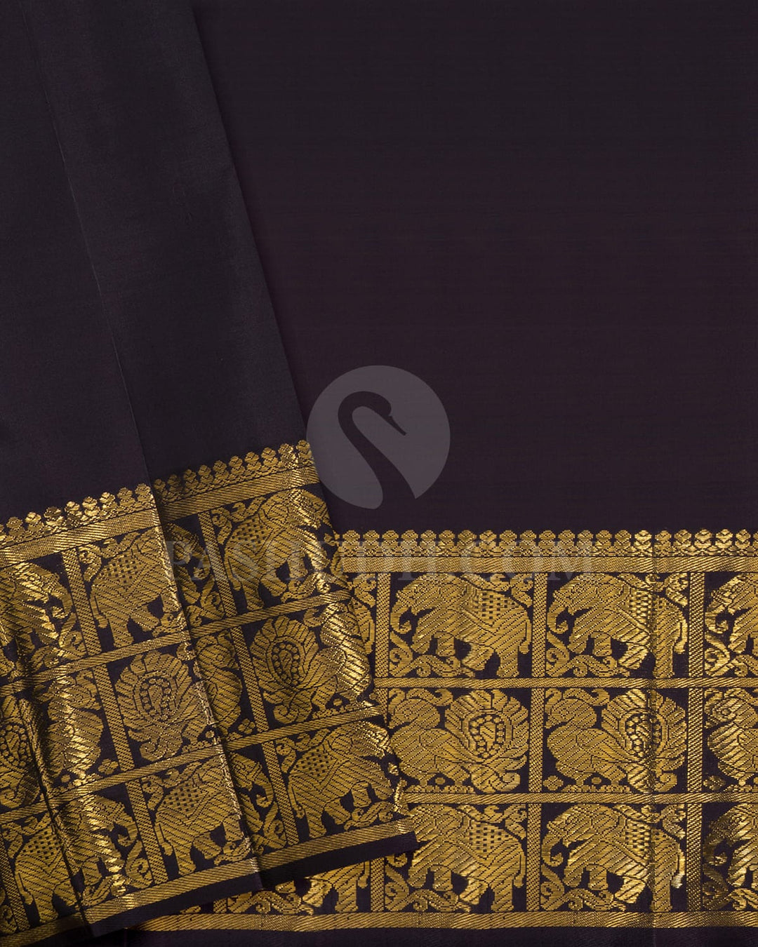 Rose Pink With Espresso Brown Kanjivaram Silk Saree-SP416