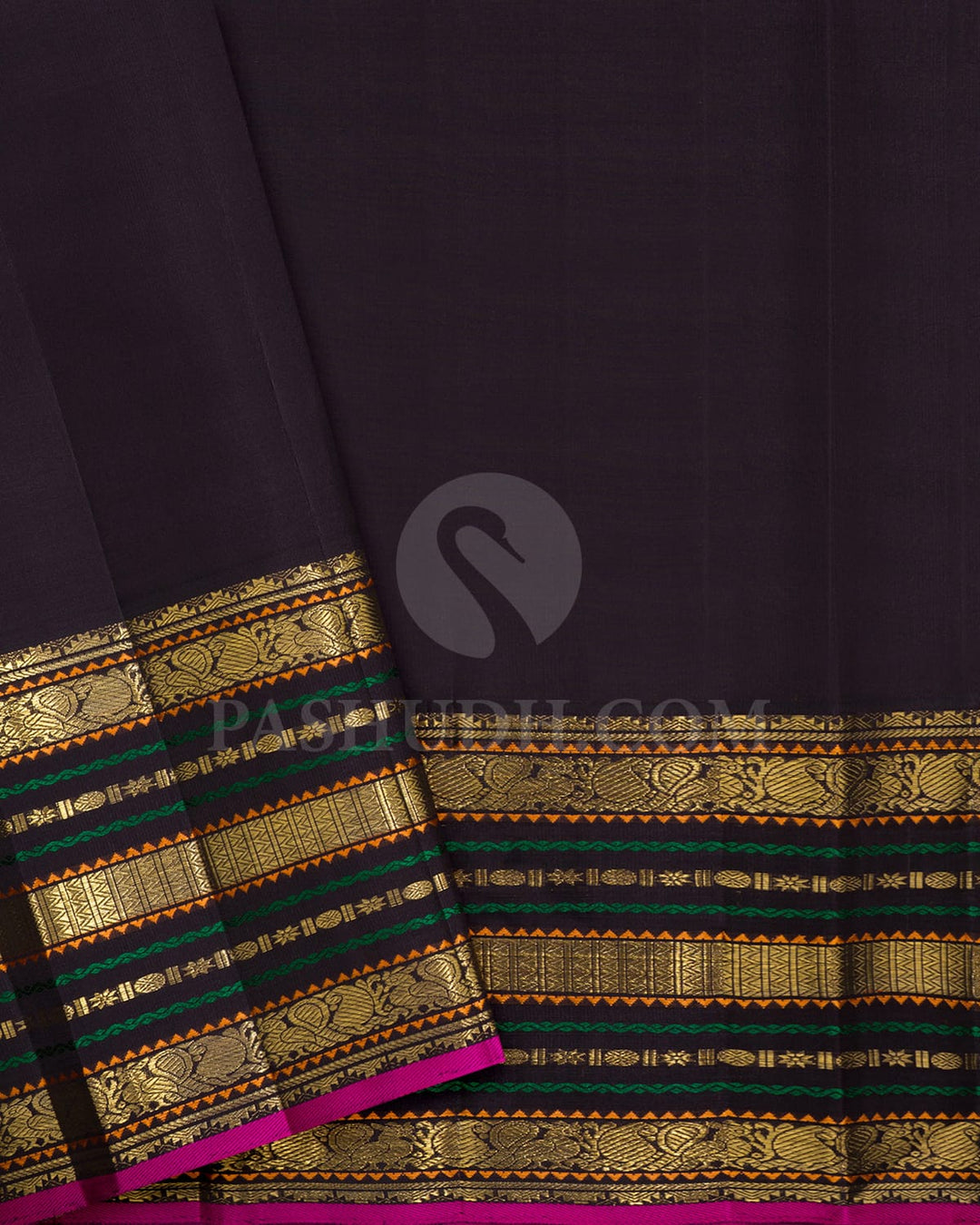 Sea Green With Dark Aubergine Traditional Kanjivaram Silk Saree-SP417
