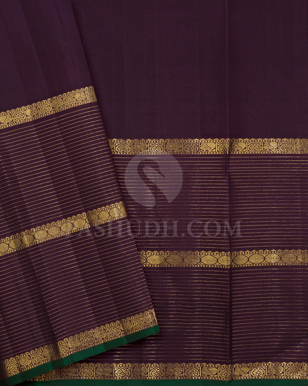 Forest Pink With Dark Plum Pure Zari Kanjivaram Silk Saree-SP439