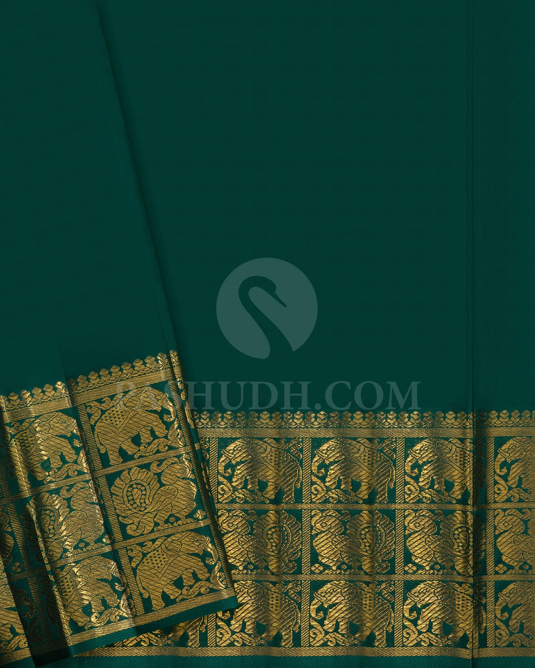 Betel Nut With Bottle Green Traditional Kanjivaram Silk Saree-SP412