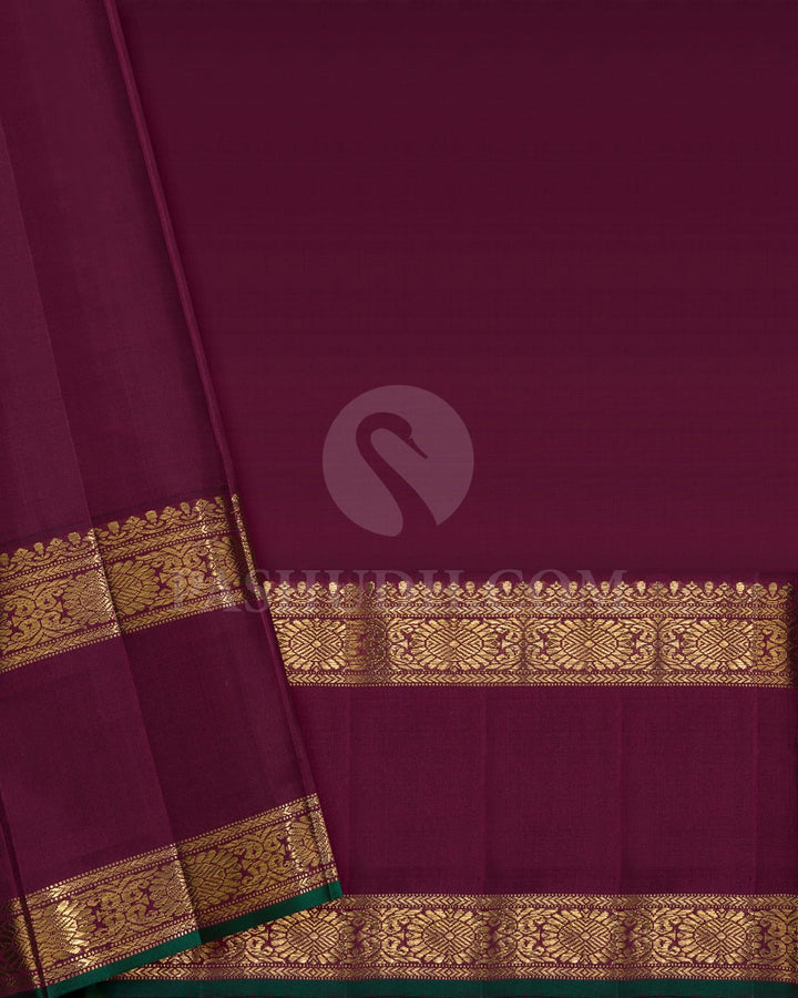 Rani Pink With Dark Wine Traditional Kanjivaram Silk Saree-SP435