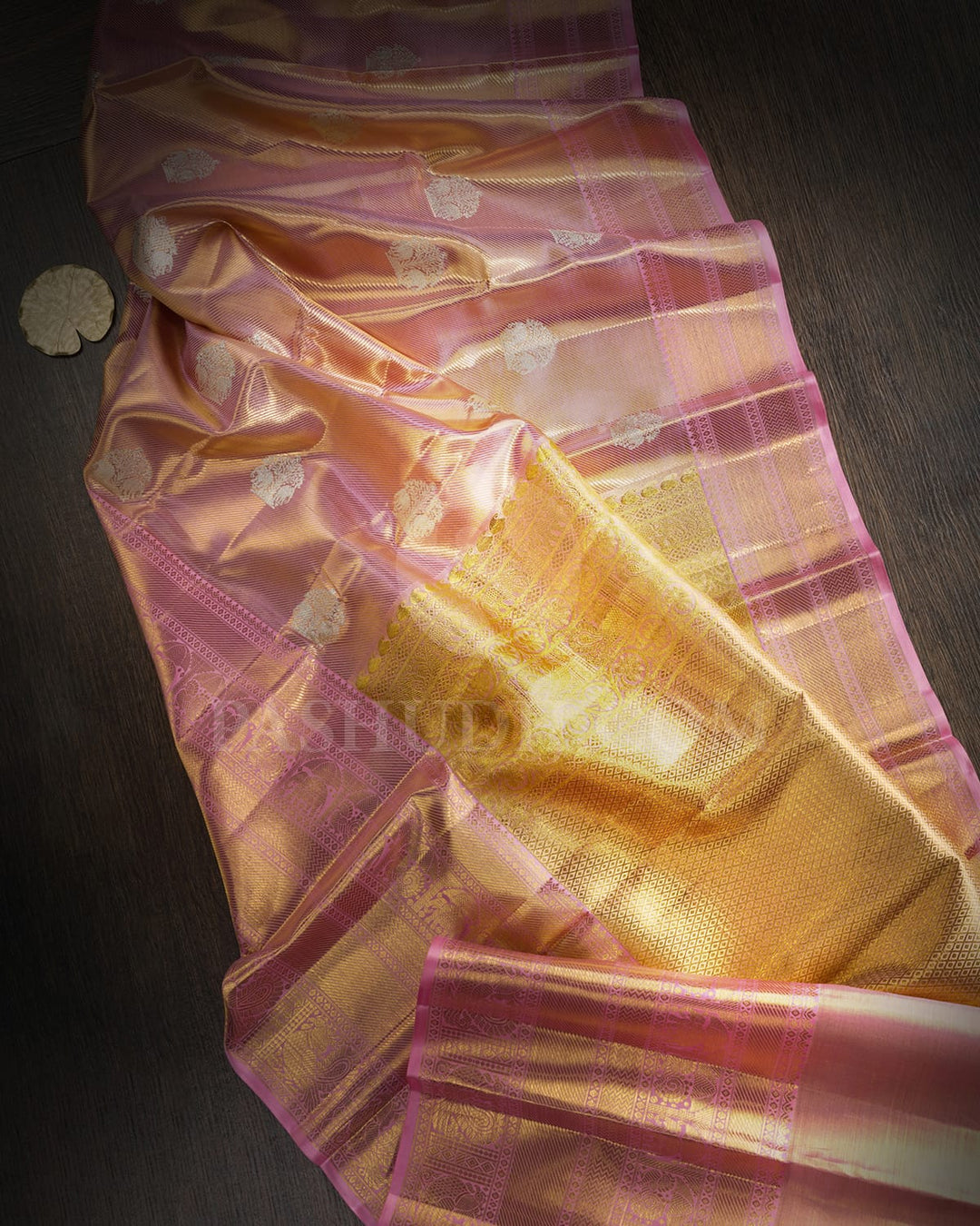 Baby Pink Gold Tissue Kanjivaram Silk Saree-SP430