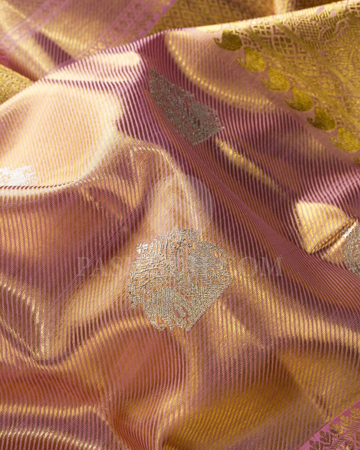 Baby Pink Gold Tissue Kanjivaram Silk Saree-SP430
